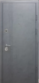 Двері  ЕТАЛОН стелс/гладка, графіт матовий/дуб білий 960  R, фото 1