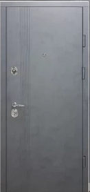 Двері  ЕТАЛОН стелс/гладка, графіт матовий/дуб білий 960  L