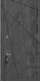 Двері  ЕТАЛОН дельта, бетон темний/бетон сірий, 860  L