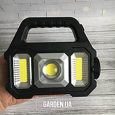 Ліхтар-прожектор GARDEN на сонячній батареї з повербанком USB YD2205B COB Flashlight, фото 2