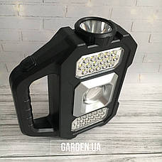 Ліхтар-прожектор GARDEN на сонячній батареї з повербанком USB YD2205A LED Flashlight, фото 3