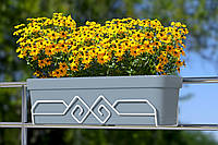 Металева підставка для квітів та вазонів Adore Décor для балконних горщиків кашпо, біла