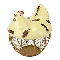 Сервировочная ваза Lefard Chicken 21х24 см Gold-Black AL120484