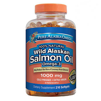 Pure Alaska Omega Wild Salmon Oil 1000 mg 210 капсул (4384304443)