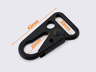 Карабін металевий чорний, 20мм