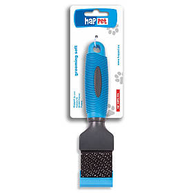 Двостороння м'яка щітка для собак з шовковистою та кучерявою шерстю HapPet 20 х 5 см