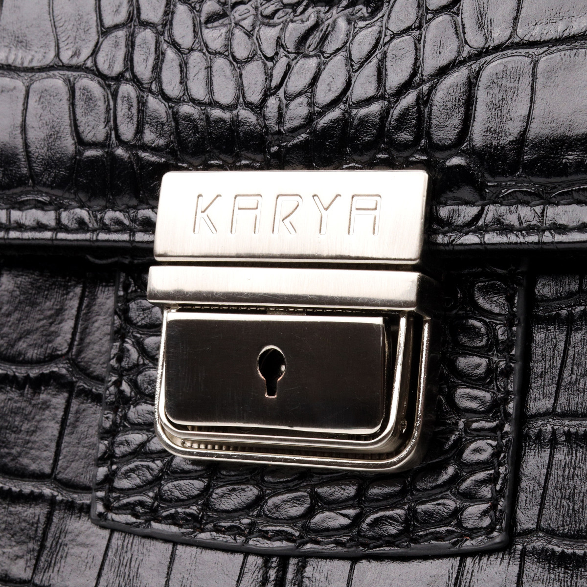 Вместительный мужской портфель KARYA 20939 кожаный Черный - фото 6 - id-p1742994903