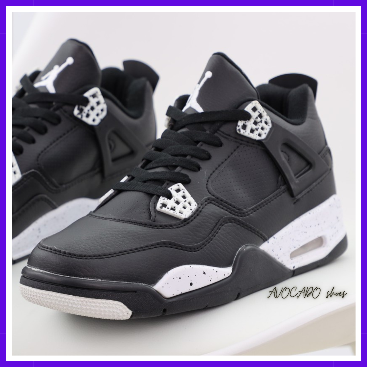Кроссовки мужские Nike Air Jordan 4 black / Найк аир Джордан 4 черные ...