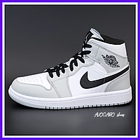 Кроссовки женские и мужские Nike air Jordan Retro 1 gray white / Найк Джордан Ретро 1 белые серые