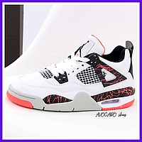 Кроссовки женские и мужские Nike Air Jordan 4 white / Найк аир Джордан 4 белые высокие