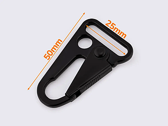 Карабін металевий чорний, 25мм