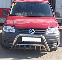 Кенгурятник WT003M нерж Volkswagen Caddy 2010-