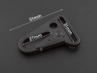 Карабін металевий чорний, 31мм