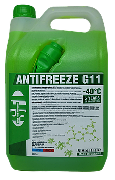 Антифриз G11 SFI 4.5 кг Зелений каністра з лійкою