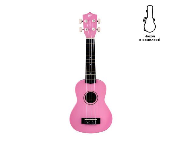 Укулеле сопрано Укулеле Alfabeto CARBUKU21 (Рожевий) + чохол, фото 1