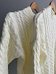 Жіночий білий светр візерункового в'язання вільного фасону (р. 42-46) 82043106, фото 6