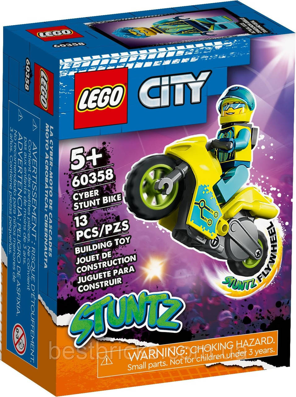 Lego City Кібер трюковий мотоцикл 60358