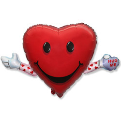 Фольгована міні-куля Серце кохання й обійми (Flexmetal)