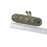 Сумка-підсумок чохол SOTA M для ножа окулярів на лямку рюкзака або на пояс зелена олива із системою MOLLE, фото 5