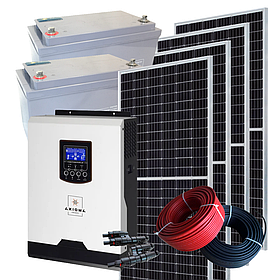 3кВт автономна сонячна станція Дім-3/1,6 з інвертором PV-18 3024W VMPK (MPPT) 24V та фотомодулями 1,6 кВт