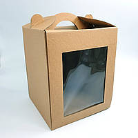 Коробка для пасхи з віконцем Крафт 17х17х21 см