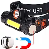 Налобний міні ліхтарик 2 режими освітлення, фото 3