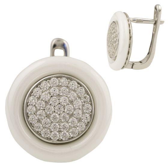 Срібні сережки Silver Breeze з керамікою (1429860)