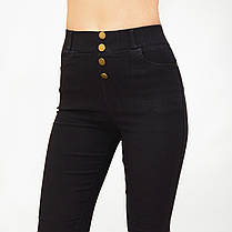 Жіночі стрейчеві джинси скіні Розміри: M - XXL Джегінси на болтах Ластівка Чорний, фото 3