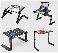 Столик трансформер для ноутбука Т9 TV50043. Подставка стол для ноутбука с вентилятором для охлаждения