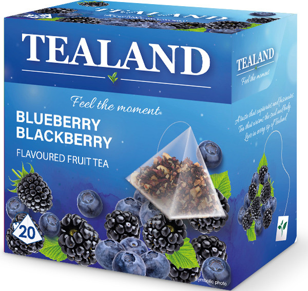 Чай фруктовий TEALAND BLACKBERRY-BLUEBERRY ожина-чорниця в пірамідках, 40 г, 10 шт/ящ