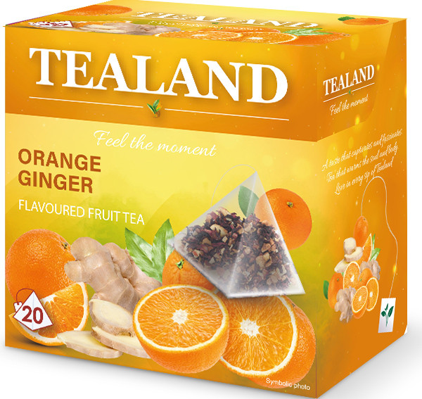 Чай фруктовий TEALAND ORANGE-GINGER апельсин-імбир в пірамідках, 40 г, 10 шт/ящ