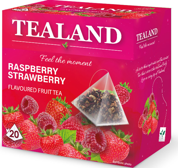 Чай фруктовий TEALAND RASPBERRY-STRAWBERRY малина-полуниця в пірамідках, 40 г, 10 шт/ящ
