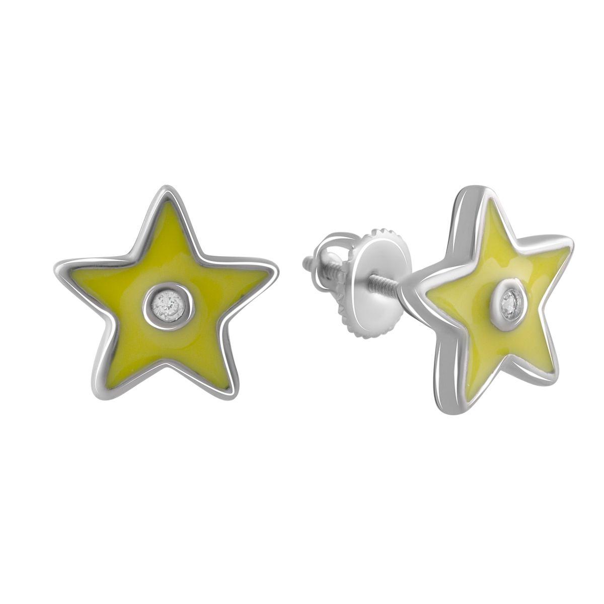 Срібні сережки SilverBreeze з емаллю (2081005)