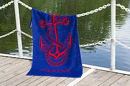 Рушник Lotus пляжний - Anchor New синій 75*150 велюр