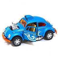 Машинка металлическая инерционная Volkswagen Beetle Custom Dragracer Kinsmart KT5405W 1:32 (Голубой) -