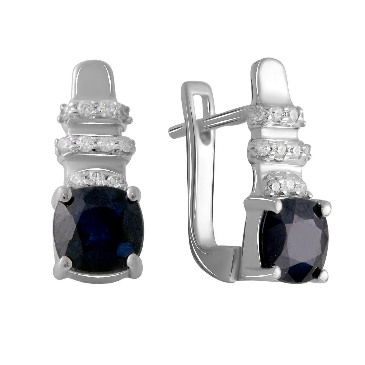 Срібні сережки SilverBreeze з натуральним сапфіром 2.788ct (2059462)