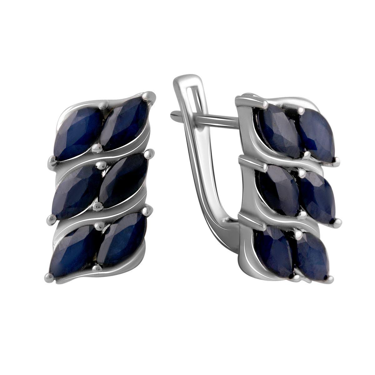 Срібні сережки SilverBreeze з натуральним сапфіром 3.892ct (2059509)