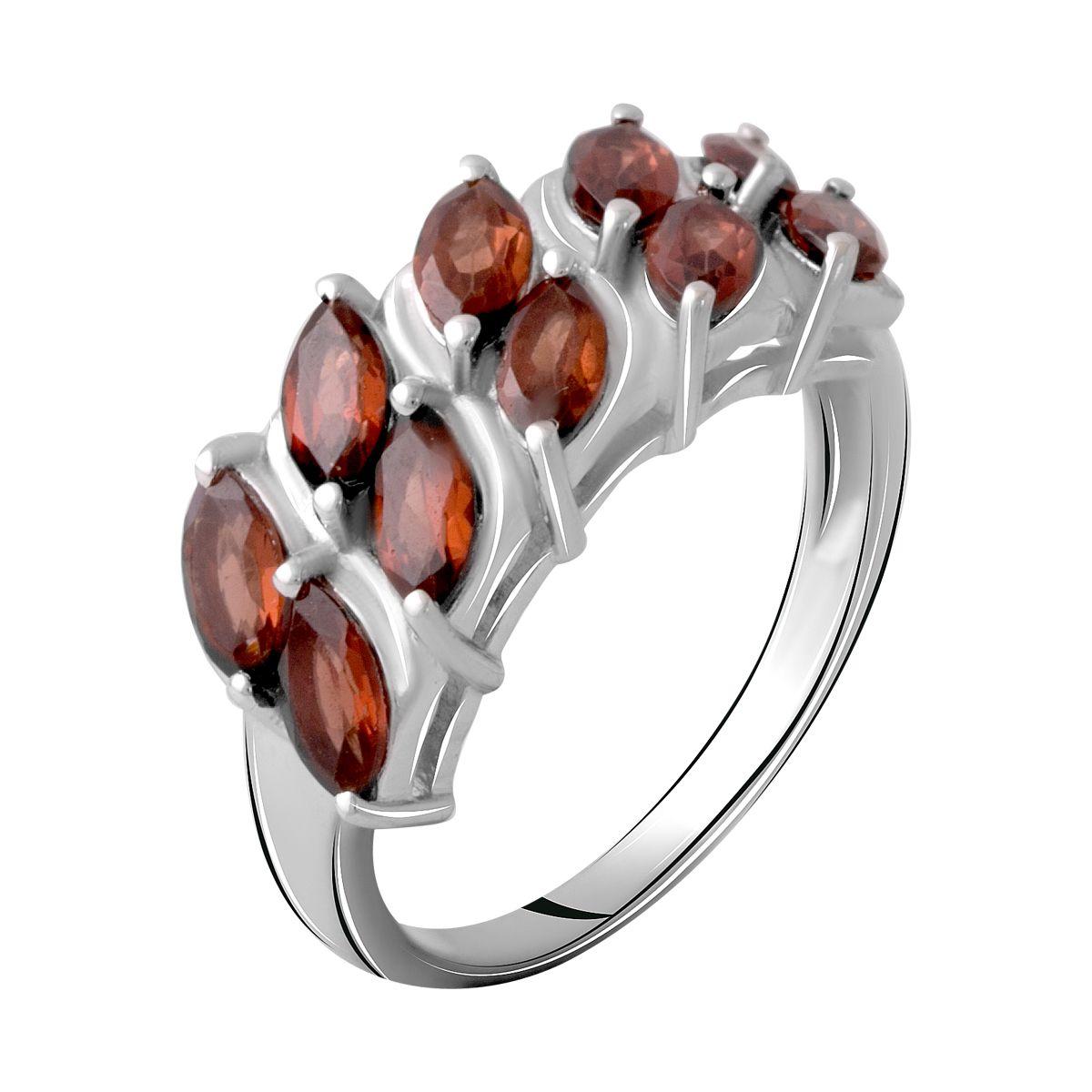 Срібне кільце SilverBreeze з натуральним гранатом 2.825ct (2061458) 18 розмір