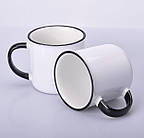 Чашка КЕРАМIЧНА (форма як емальована) чорний обідок і ручка