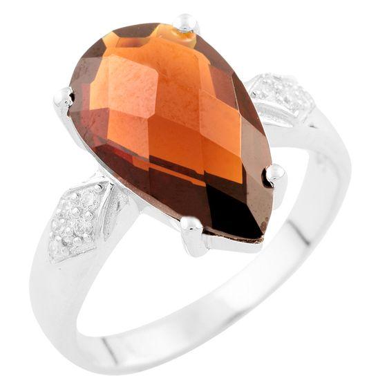 Срібне кільце SilverBreeze з натуральним гранатом 4.188ct (1531785) 18 розмір