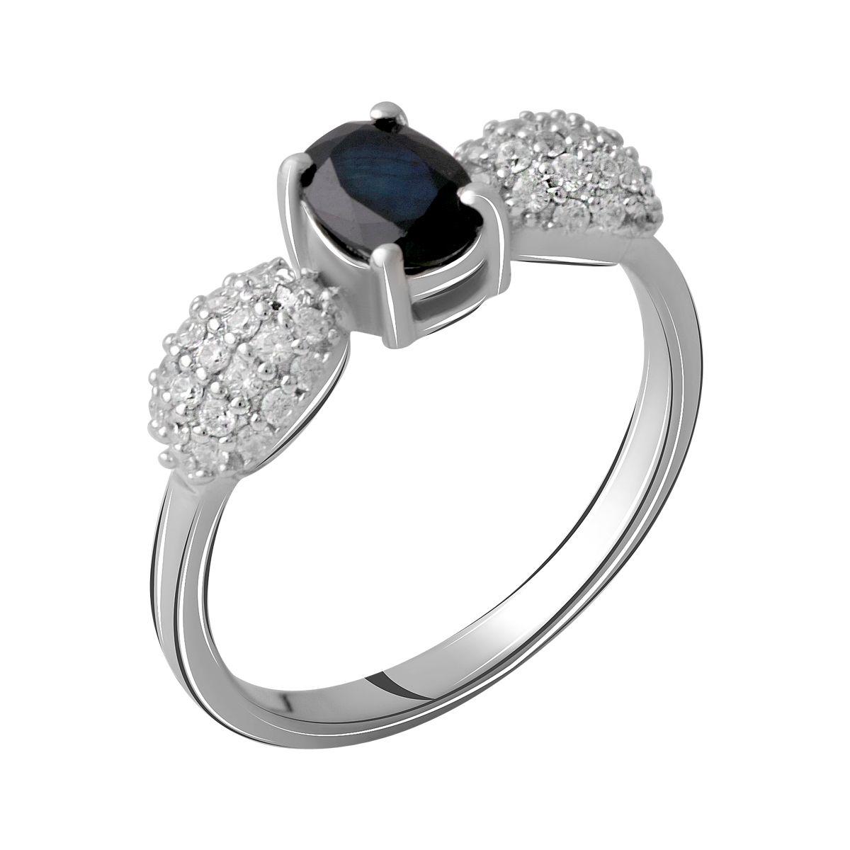 Срібне кільце SilverBreeze з натуральним сапфіром 1.615ct (2063148) 17 розмір