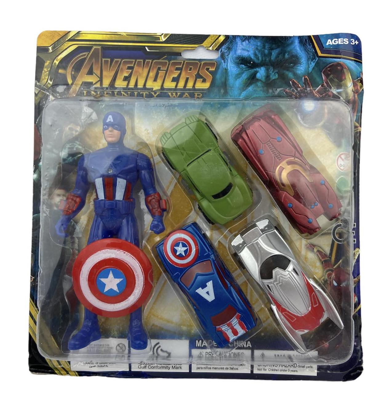 Ігровий набір Марвел Капітан Америка зі щитом + 4 машинки Месників 45877-1, фото 1