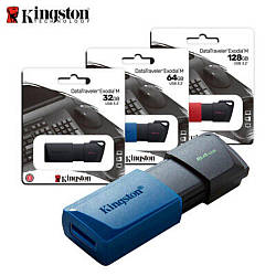 USB флеш накопичувач 3.2 Flash 64Gb Kingston DataTraveler Exodia M Black/Blue