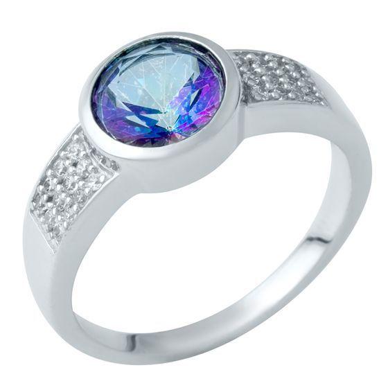 Срібне кільце SilverBreeze з натуральним містик топазом 1.739ct (1937471) 18.5 розмір