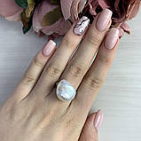 Срібне кільце SilverBreeze з натуральними перлами баричним (2041955) 17 розмір, фото 3