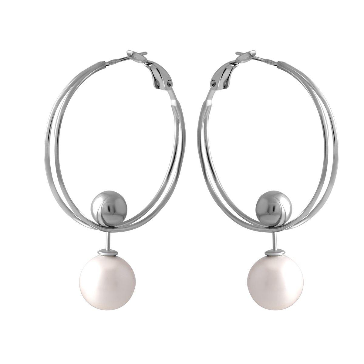 Срібні сережки SilverBreeze з натуральними перлами барчиками (2044666)