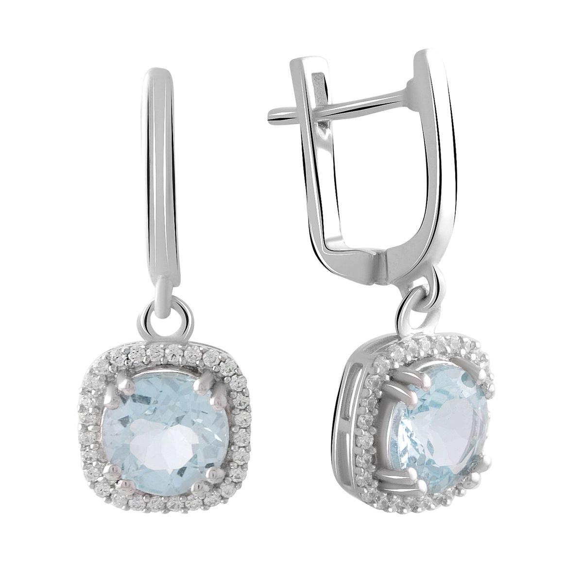 Срібні сережки SilverBreeze з натуральним топазом 4.763ct (2049333)