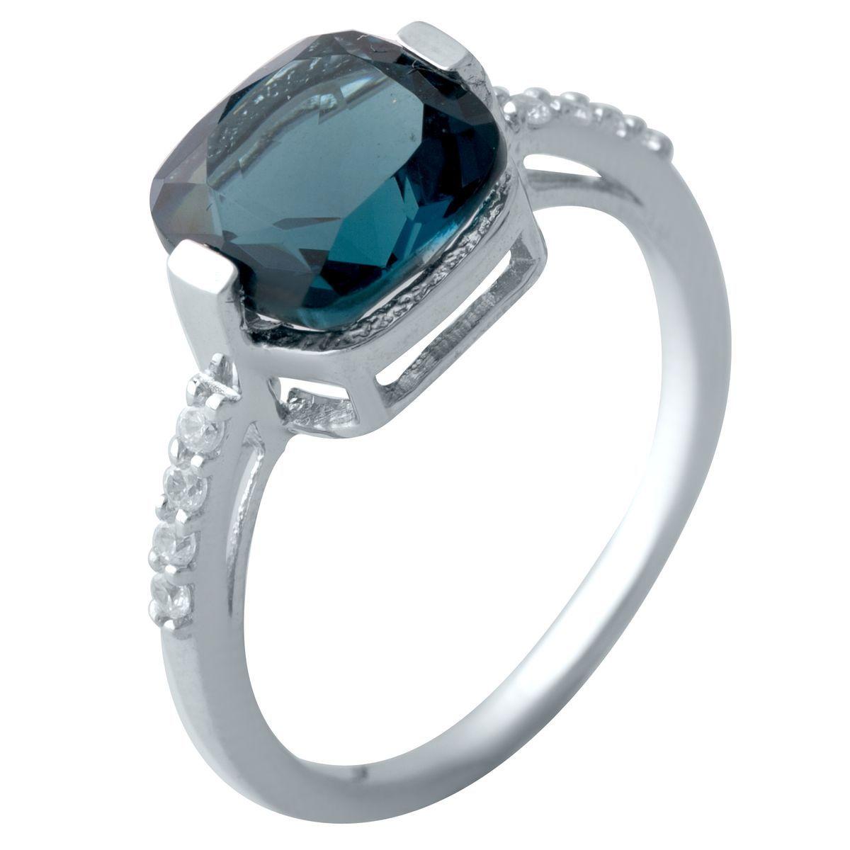 Срібне кільце SilverBreeze з натуральним топазом Лондон Блю 2.855ct 17 розмір (2019848)
