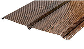 Металевий сайдинг фальш брус темне дерево