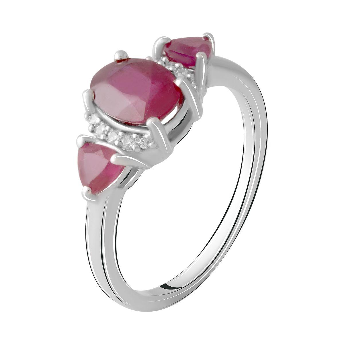 Срібне кільце SilverBreeze з натуральним рубіном 2.634ct (2065326) 17.5 розмір